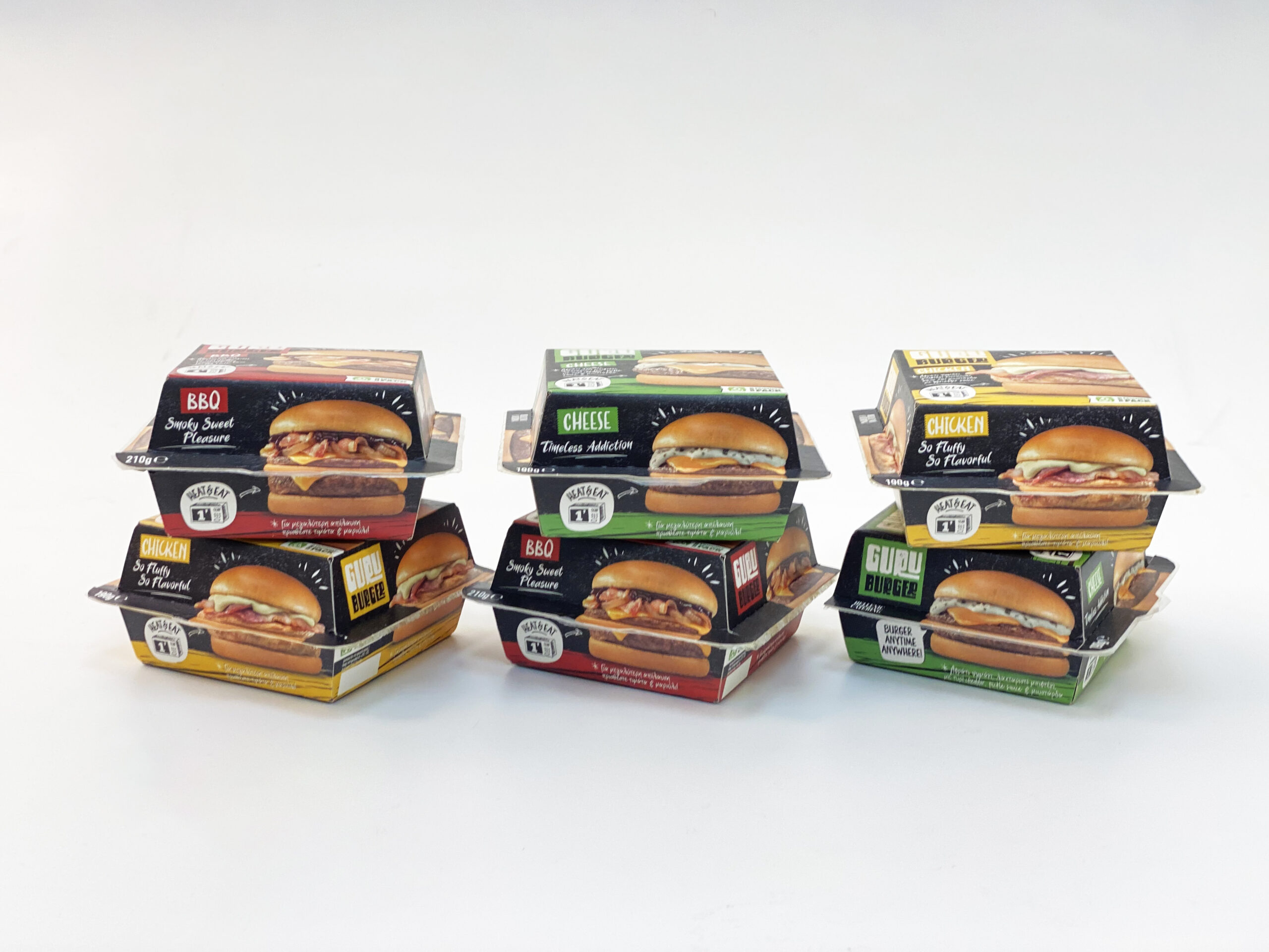 Guru Burgers in cardboard designed by Halopack
