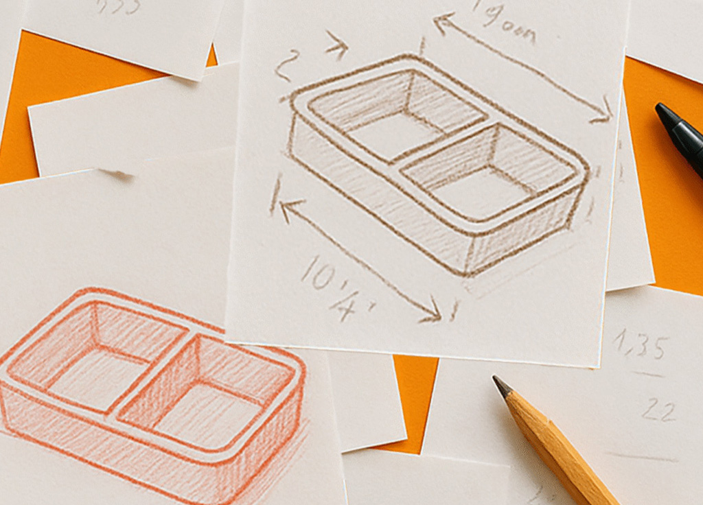 Halopack double-compartment packaging drafts