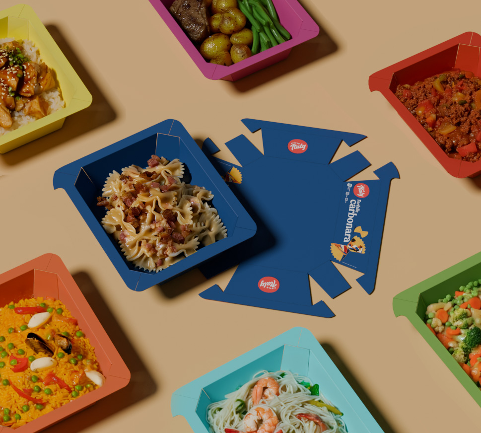 Halopack Map tray with design and food